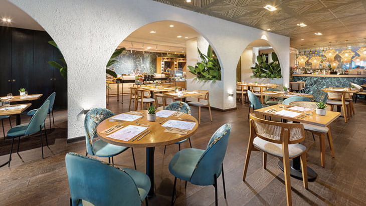 The restaurant at the Mamaison Andrassy Hotel, Budapest